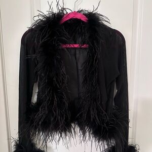 AKIRA Black Feathered Blouse